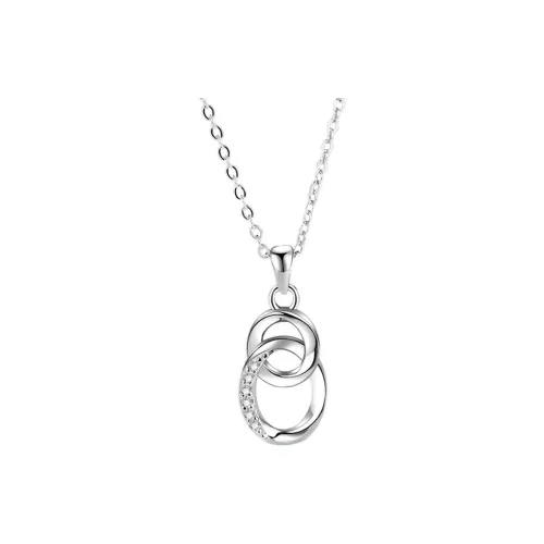 UTD S999 Fine Silver With Zircon Necklaces Unisex