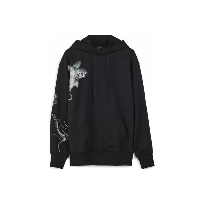 Y 3 Logo Printed Drawstring Hoodie-0