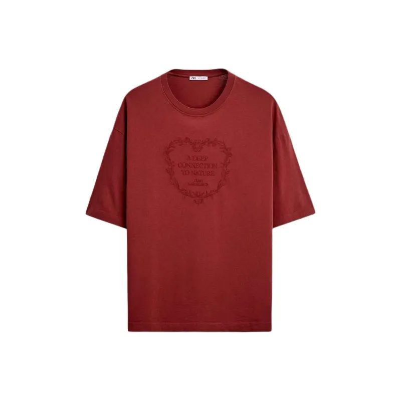 ZARA T Shirts Men Light Red-0