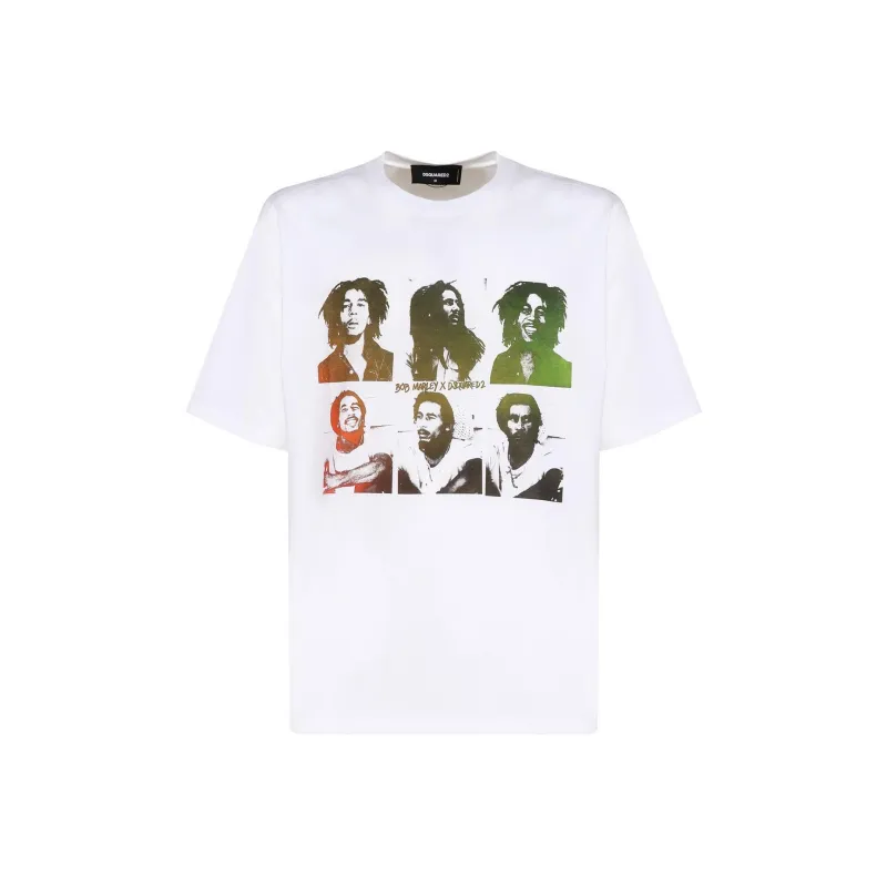 DSQUARED 2 Bob Marley Printed Crewneck T Shirt-0
