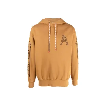Aries Logo Printed Drawstring Hoodie