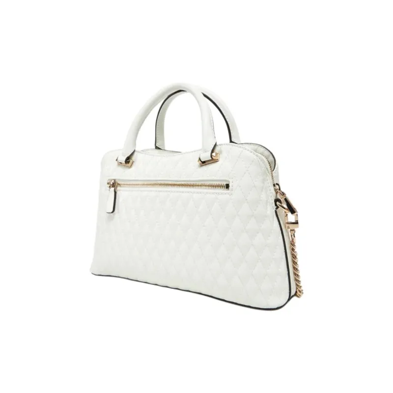 GUESS Faux Leather Handbag Tubas Women's White-1