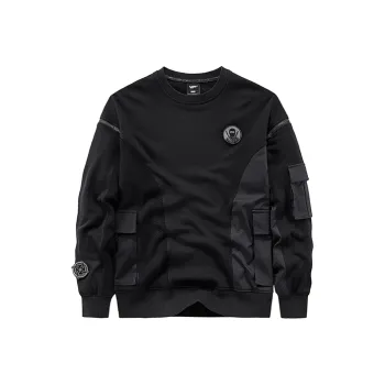 VIP Crew Neck Loose Fit Plus Size Sweatshirt Unisex Black