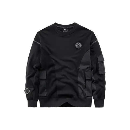 VIP Crew Neck Loose Fit Plus Size Sweatshirt Unisex Black