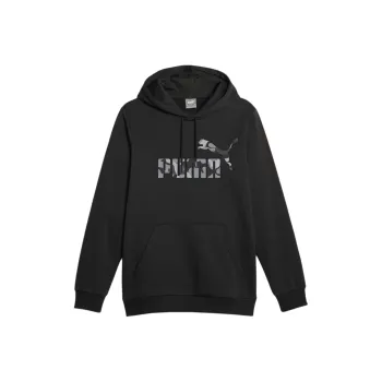 PUMA ESS+ CAMO Men's Graphic Hoodie Sweatshirt Men's Black