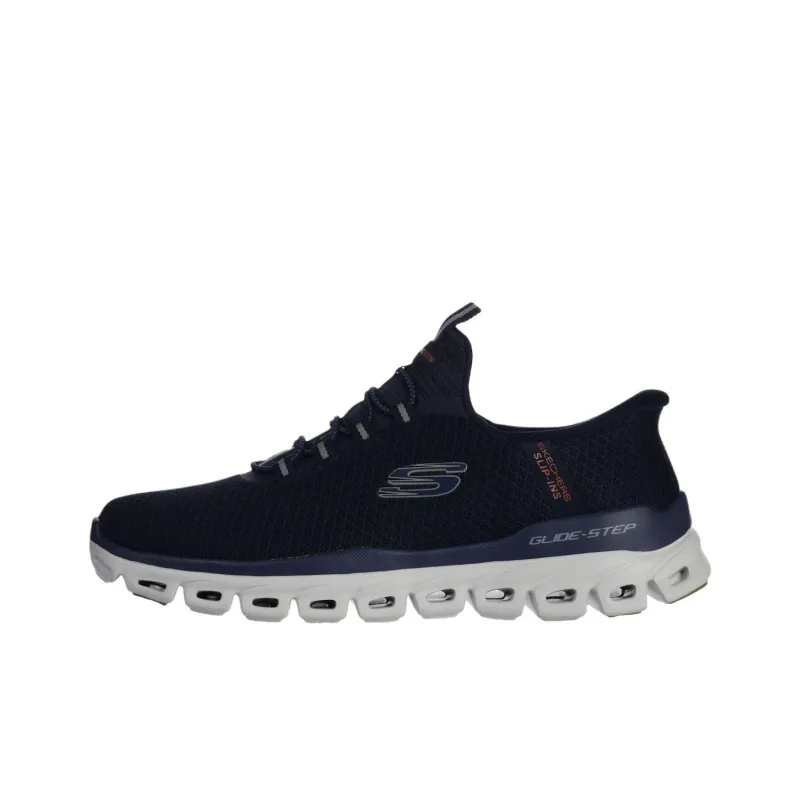 Skechers Glide Step Collection Anti Slip Wear Resistant Low Top Casual Shoes Men's Dark Blue-0