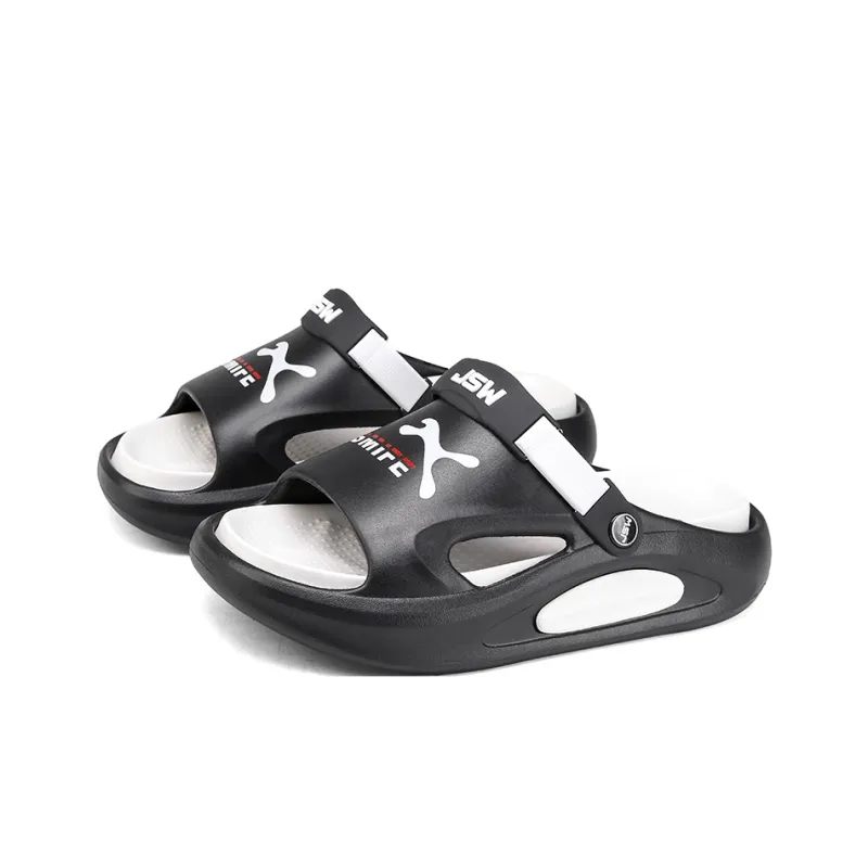 JEANSWEST New National Innovation Unique Black White Color Scheme Beach Sandals Men's-3