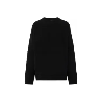 Burberry Logo Embossed Cotton Crewneck Sweatshirt