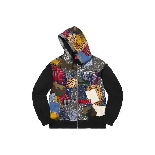 Supreme Patchwork Zip Up Hooded Sweatshirt