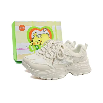 Budding Bear Anti Slip Wear Resistant Breathable Height Increasing Lightweight Low Top Chunky Sneakers Women's Box