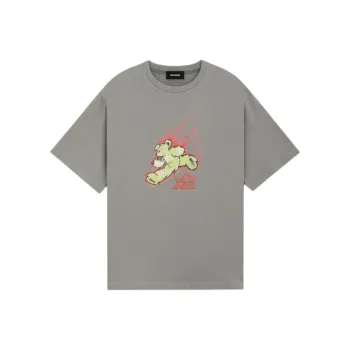 WE11DONE Run Flame Teddy Print T shirt
