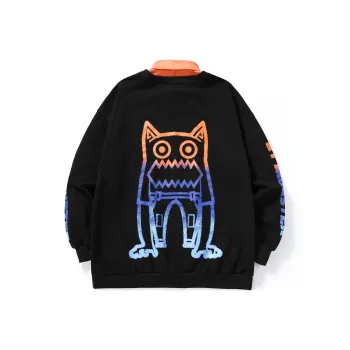 Bt Lapel Loose Fit Mock Two Piece Sweatshirt Unisex
