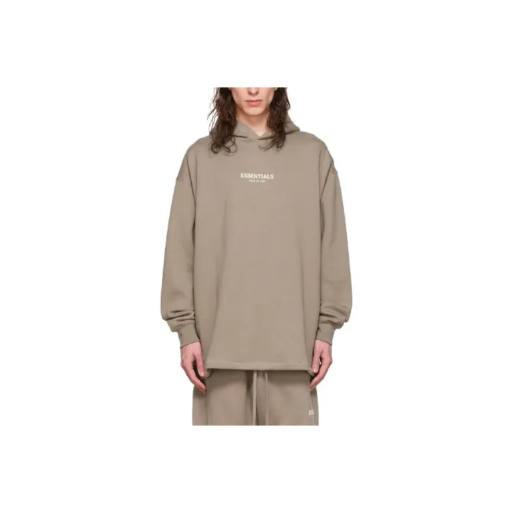 Fear Of God Essentials FW22 Taupe cotton hoodie Desert Taupe Sweatshirt Men's Umber-0