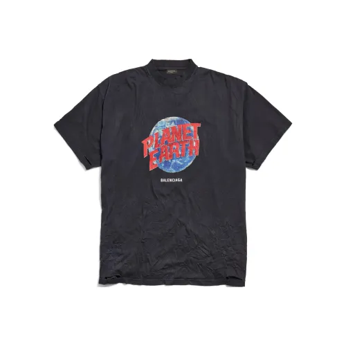 Balenciaga Men's Planet Earth T shirt Oversized Black