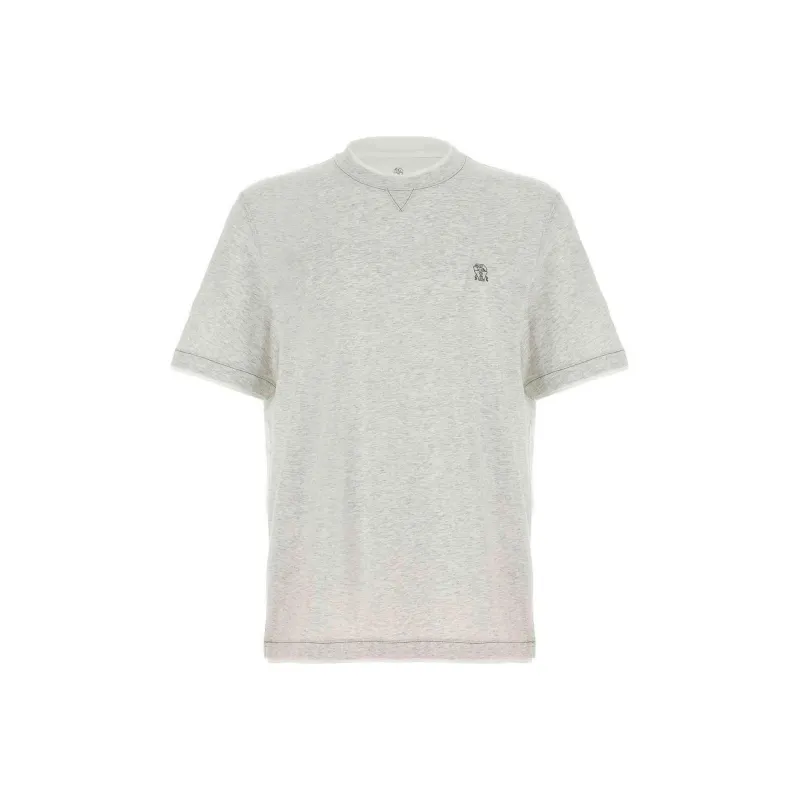 Brunello Cucinelli Logo Embroidered Layered T Shirt-0