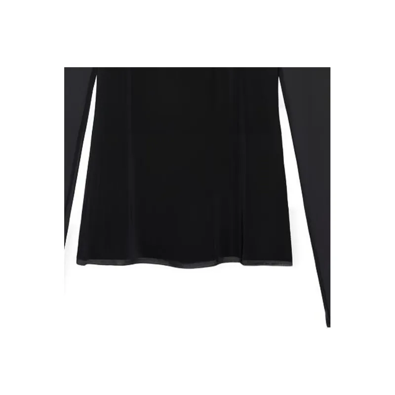 LOEWE Anthurium Semi Sheer Mesh Top Black/Red-4