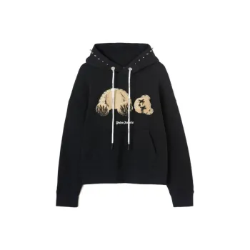 PALM ANGELS PA Punk Bear Hoodie Black/Brown
