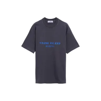 STONE ISLAND Logo Printed Crewneck T Shirt