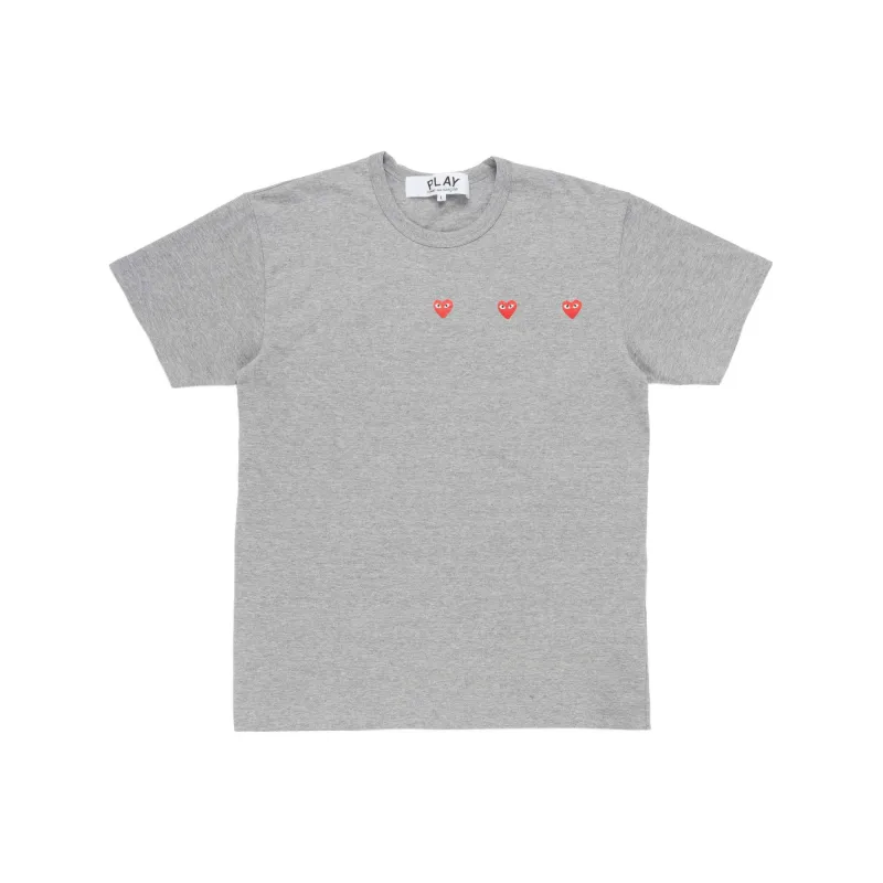 CDG Play T Shirts Men Gray-0