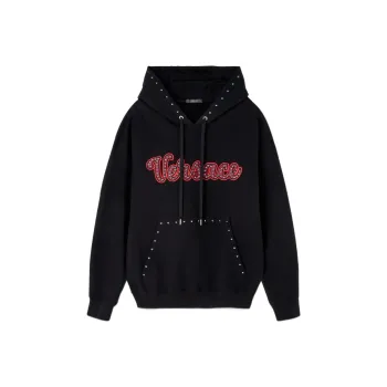 VERSACE Stud Detailed Drawstring Hoodie