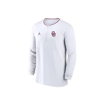 JORDAN Oklahoma Sooners Sideline Coach Men's JORDAN Dri FIT College 1/2 Zip Long Sleeve Top