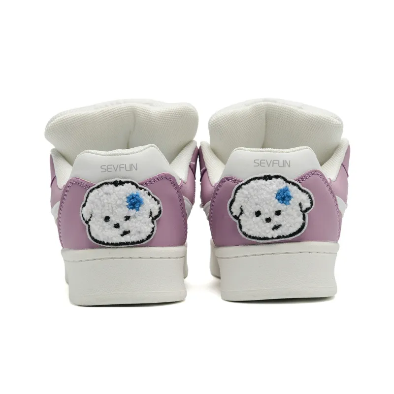 7 SEVFUN Wear resistant And Lightweight Low Top Skateboard Shoes Unisex Chanel Inspired Purple-2
