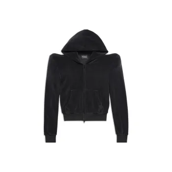 Balenciaga Round Shoulder Zip Up Hoodie Small Fit In