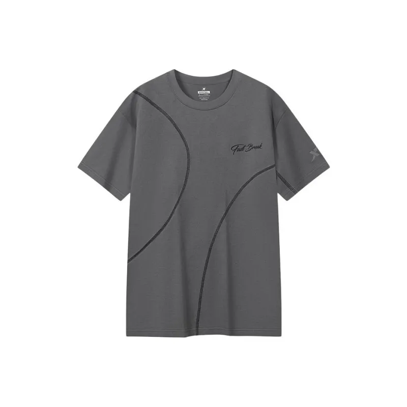 XTEP T Shirts Men Oyster Gray-0
