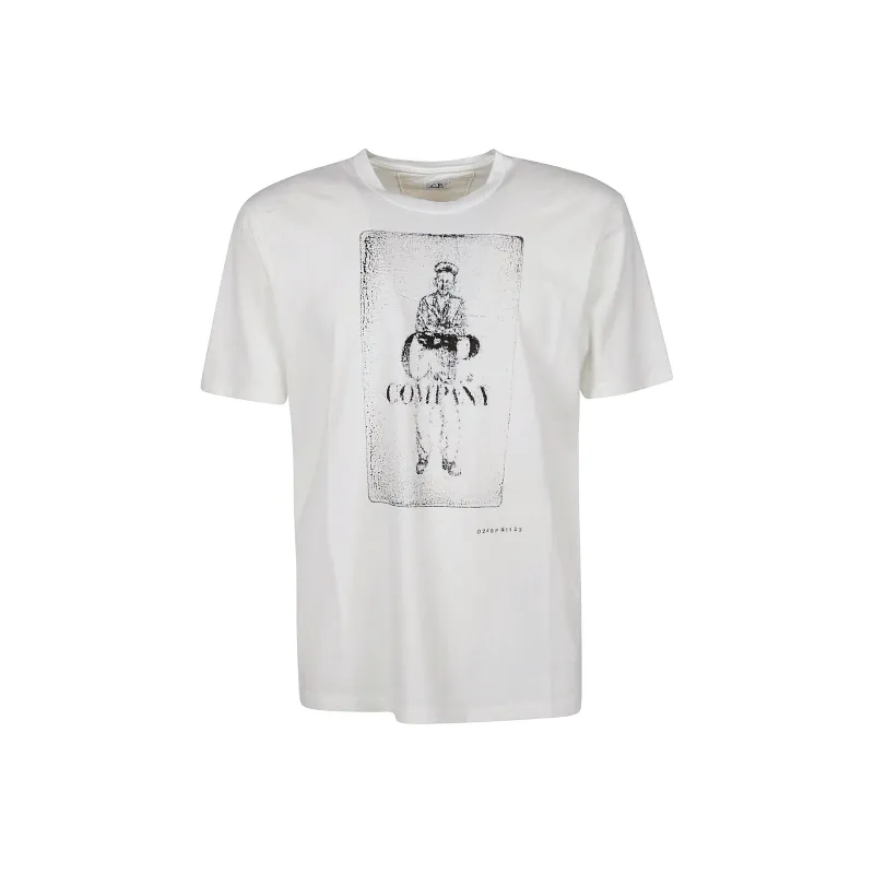 C.P.Company Graphic Printed Crewneck T Shirt-0