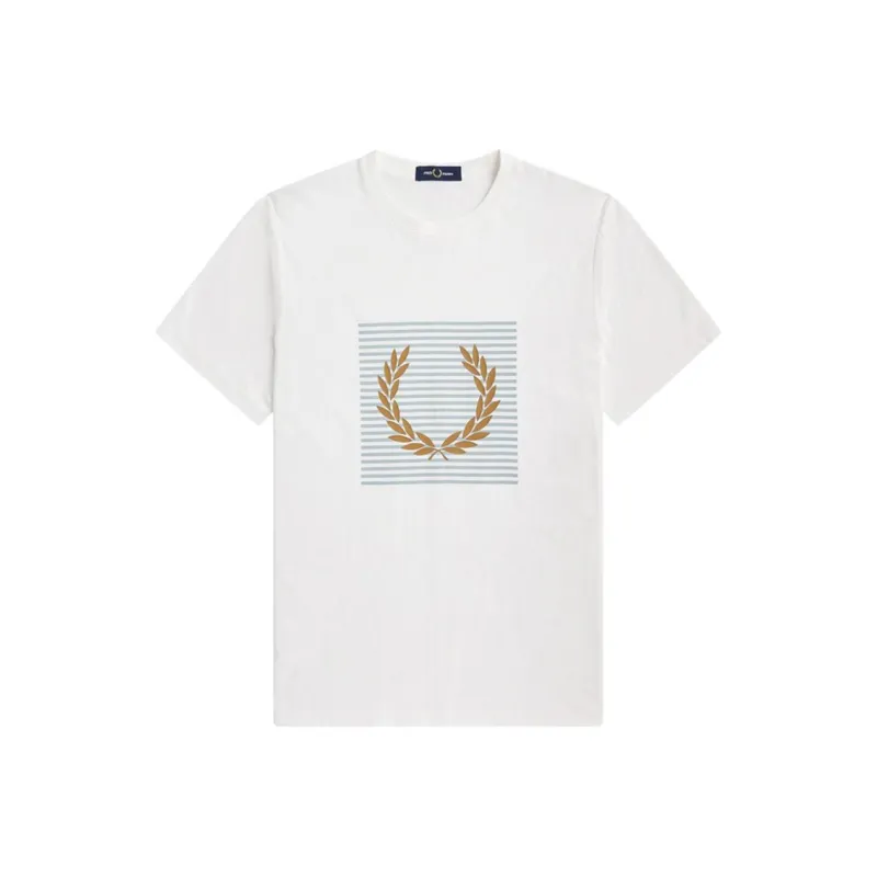 FRED PERRY Logo flocked Cotton T shirt-0