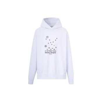 Maison Margiela Logo Printed Long Sleeved Hoodie