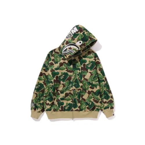 A BATHING APE® FW23 Art Camo Shark Zip front Hoodie
