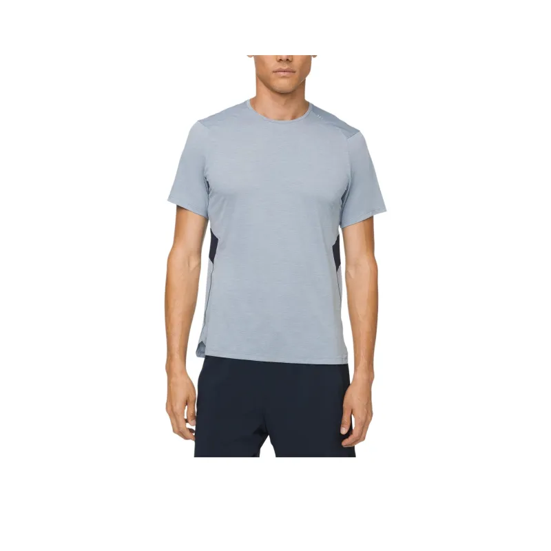 Lululemon Fast And Free T-Shirt Men's Mixed Color Denim Blue-0