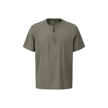 SALOMON UNI Trail Grit T Shirt Unisex Gray Khaki Color