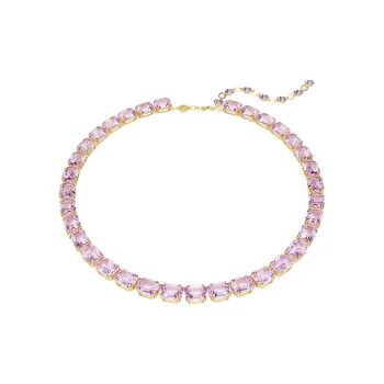 Swarovski Crystal, Gold Plated Necklaces Unisex Purple