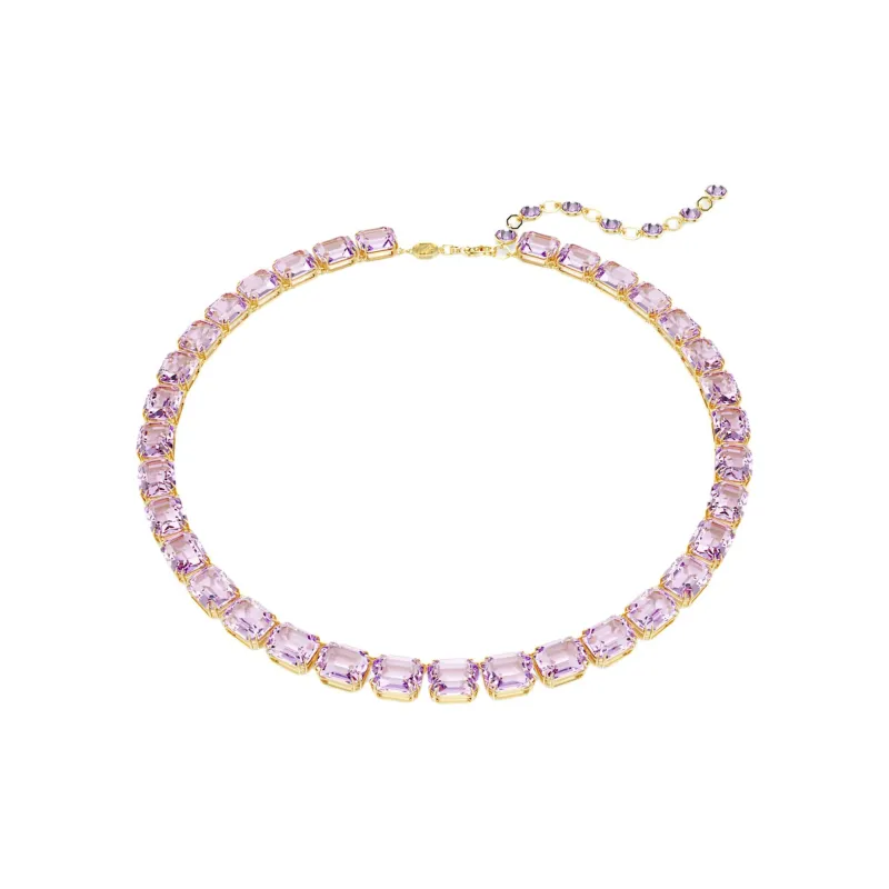 Swarovski Crystal, Gold Plated Necklaces Unisex Purple-0