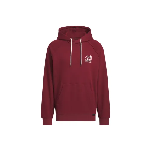Adidas Small Logo Waffle Hoodie Sweatshirt Men's Dark Red
