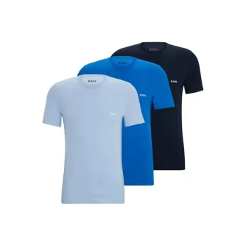 HUGO BOSS T Shirts Men 3 Pack Light Blue+Dark Blue+Black