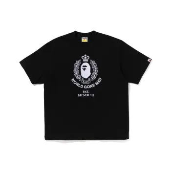 A BATHING APE Crest College Logo Relaxed Fit Tee