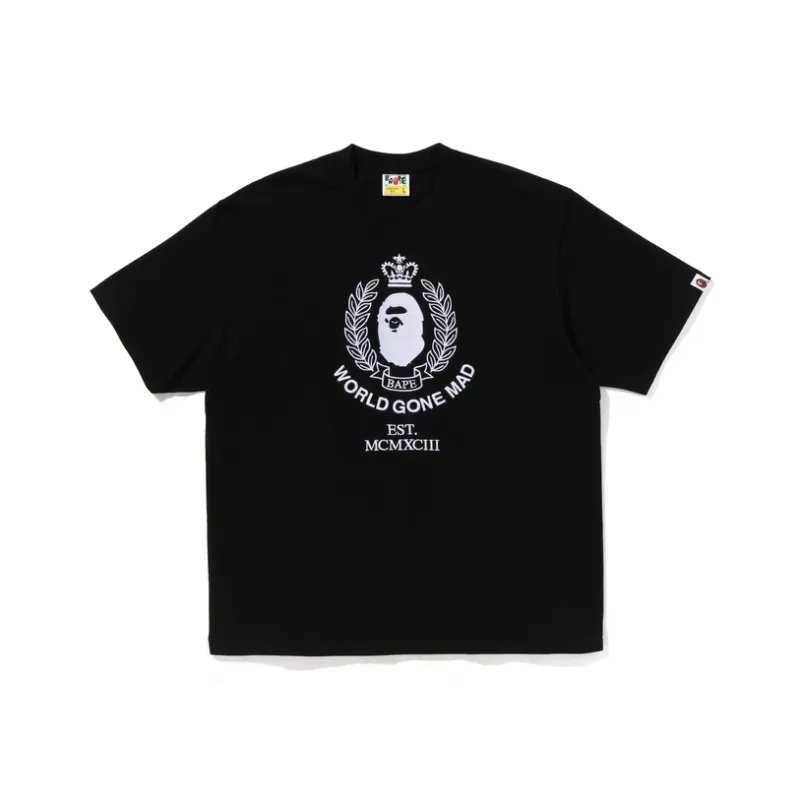 A BATHING APE Crest College Logo Relaxed Fit Tee-0