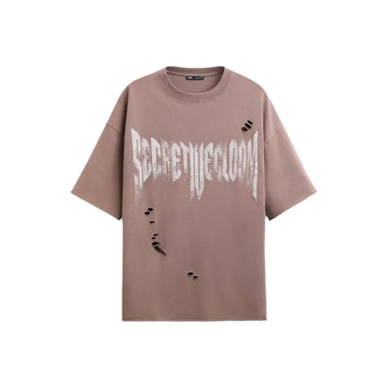 ZARA T Shirt Men's Earth Gray Dark Purple-0