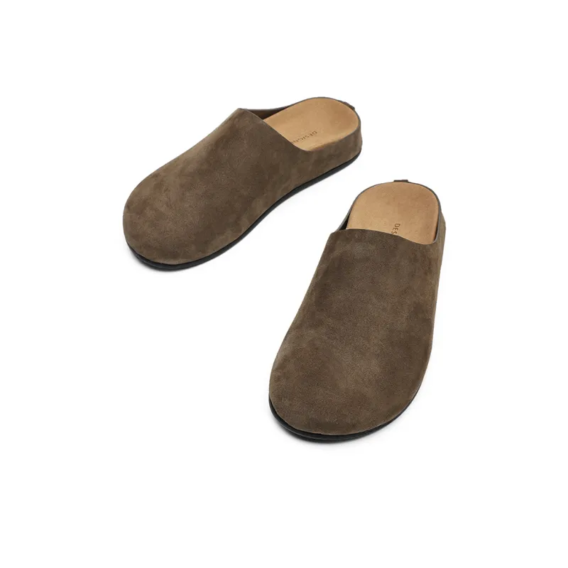 Angelmi Slip Resistant Abrasion Resistant Quiet Wrap toe Slippers Unisex Umber-3