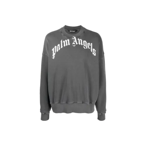 PALM ANGELS Gd Curved Logo Washed Sweater