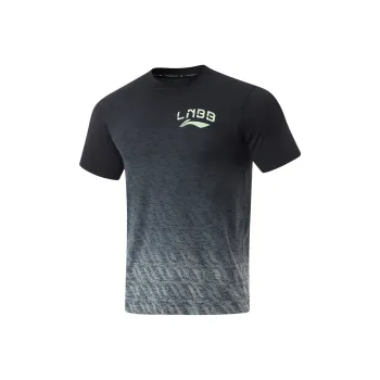 LiNing CBA Collection T Shirt Men's Black/Waterdrop Gray