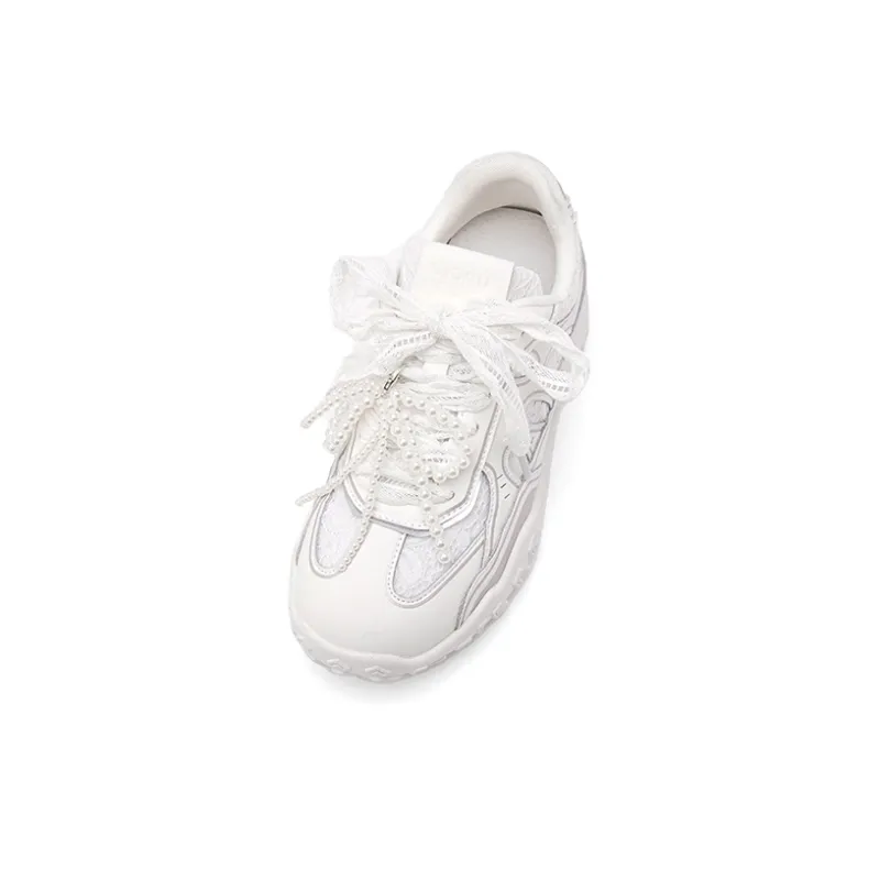 UNCLEWEN Lace Circle Slip Resistant, Breathable, Height Increasing Low Top Trendy Chunky Sneakers Women's-10
