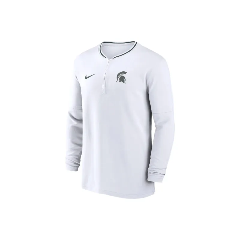 Nike Michigan State Spartans Sideline Coach Men's Nike Dri FIT College 1/2 Zip Long Sleeve Top-0