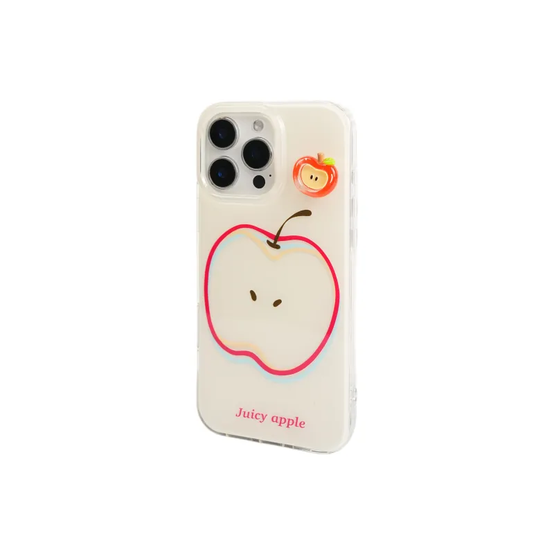 Wei Xin Acrylic Material Line Apple Peach Lemon Phone Cases Compatible With IPhone 16/15 Pro Max/Apple 13/14 Pro/Max-2