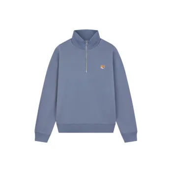 Maison Kitsune Fox Head patch Half zip Sweatshirt