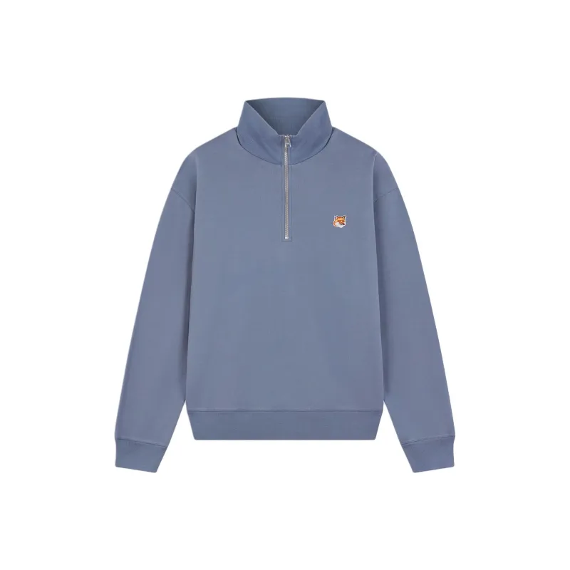 Maison Kitsune Fox Head patch Half zip Sweatshirt-0