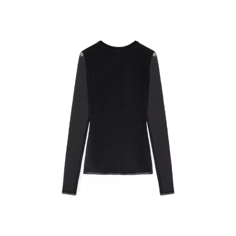 LOEWE Anthurium Semi Sheer Mesh Top Black/Red-1